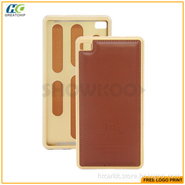 Imatch Luxury Genuine Leather Case Aluminum Bumper For Hua Wei P8 Case
